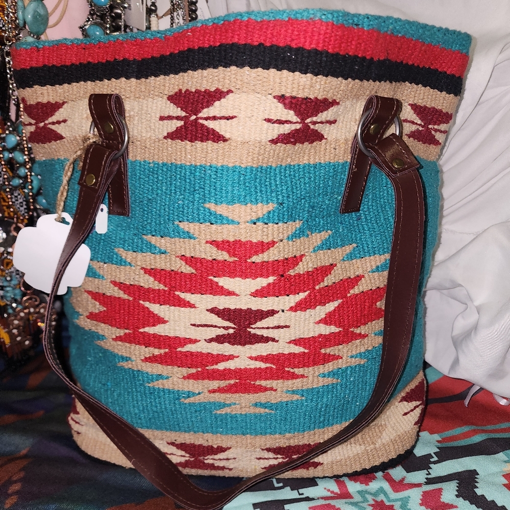 SOUTHWESTEN AZTEC SADDLE BLANKET TOTE BAG